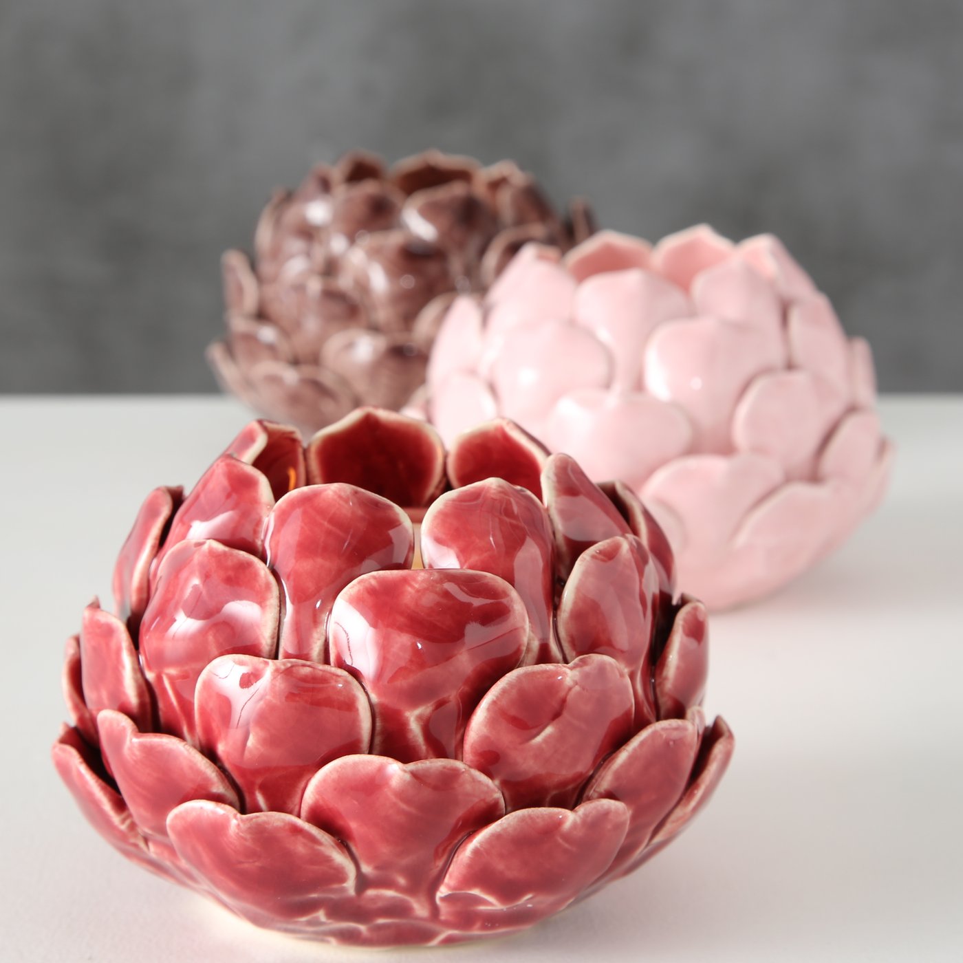 Kerzenhalter Artischocke, rosa medium