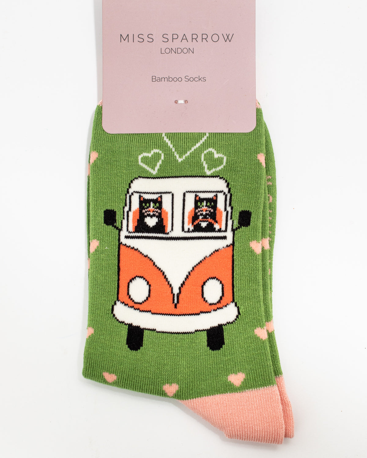 Miss Sparrow - Bambus Socken mit Motiv - Road Trip Cats