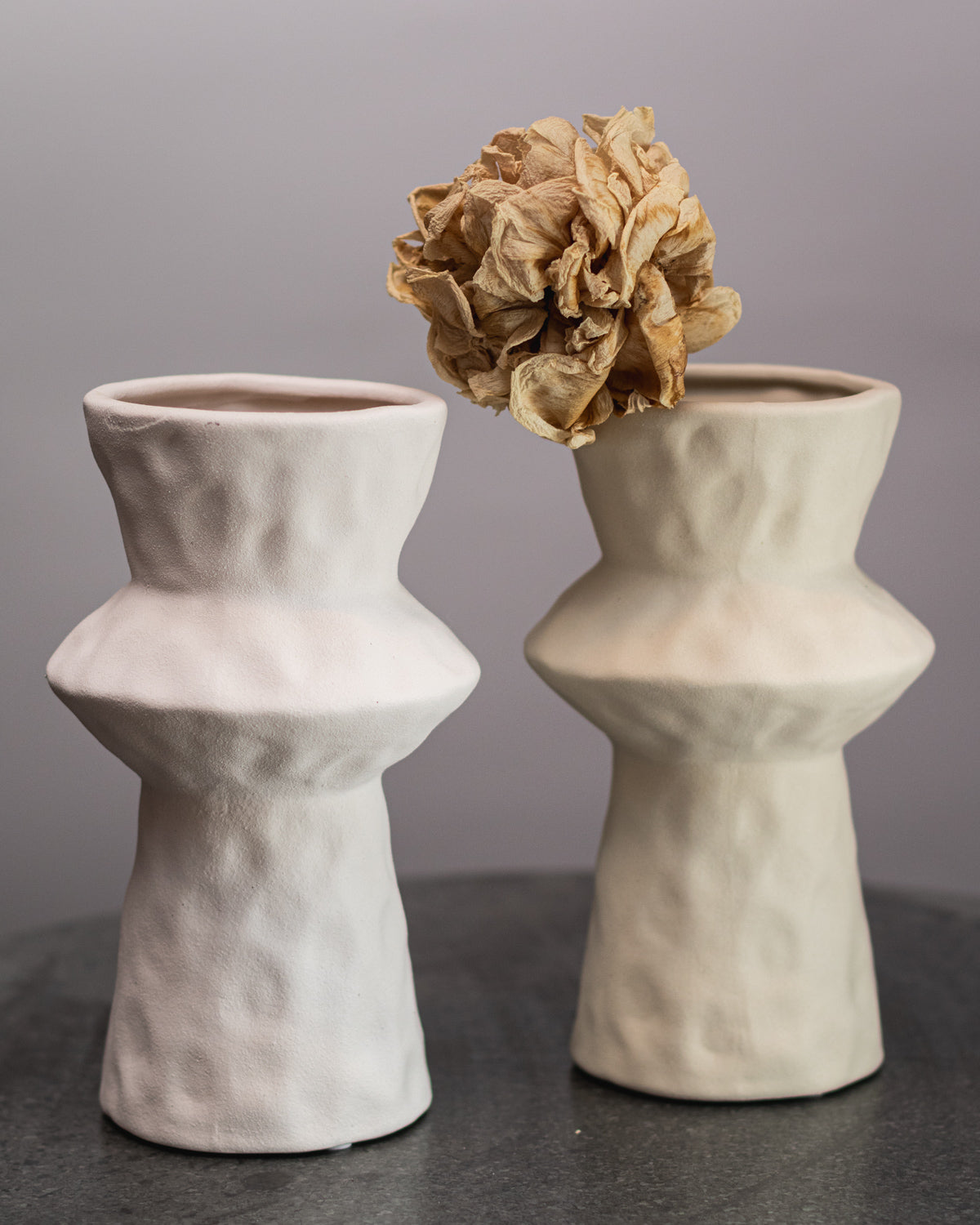 Vase, creme - organisch