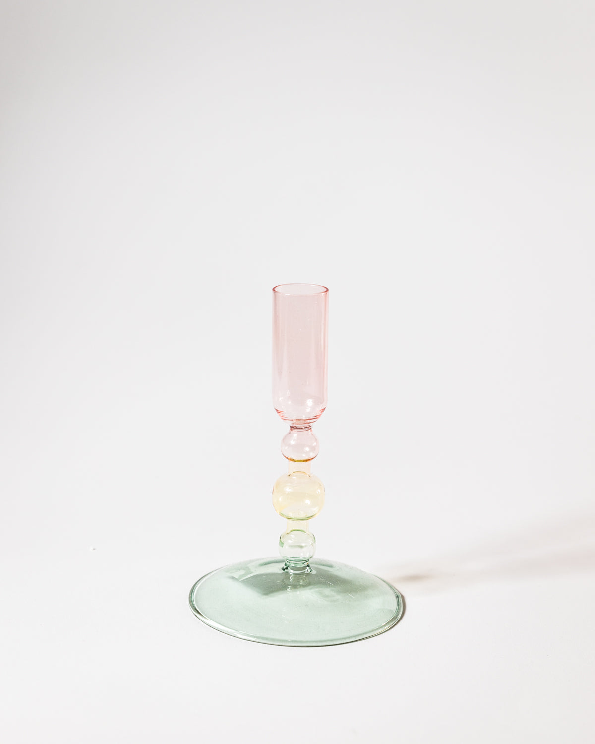 Kerzenhalter aus Glas - rosa, gelb, grün – Grapes Concept Store