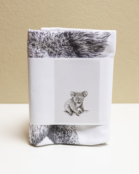 Geschirrtuch weiß - Koala Zeichnung