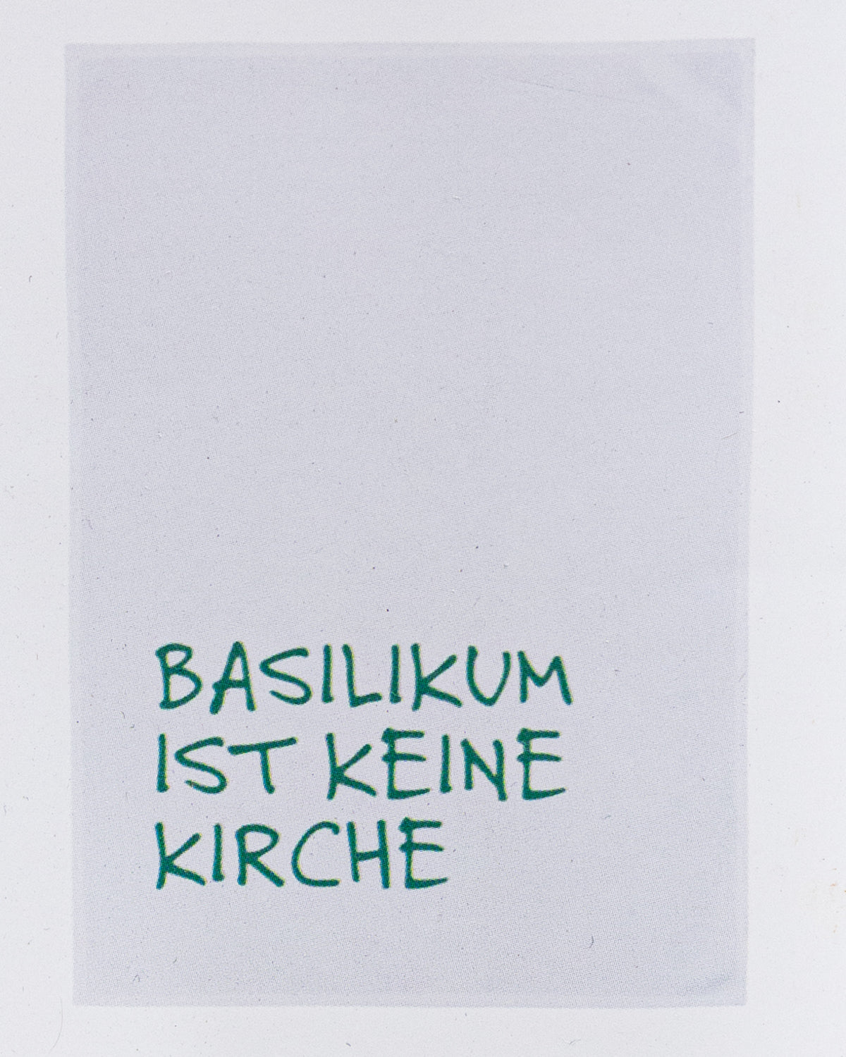 Geschirrtuch weiß - Basilikum ist keine Kirche in grün