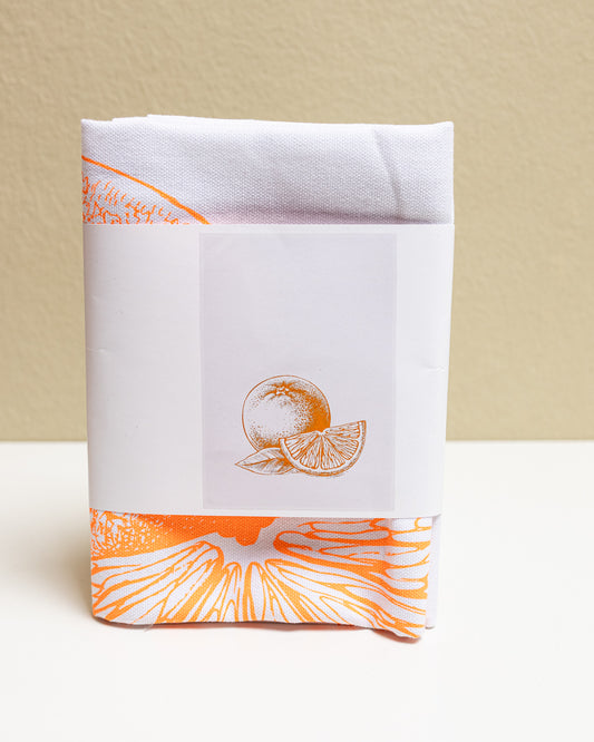 Geschirrtuch weiß - Orange Illustration