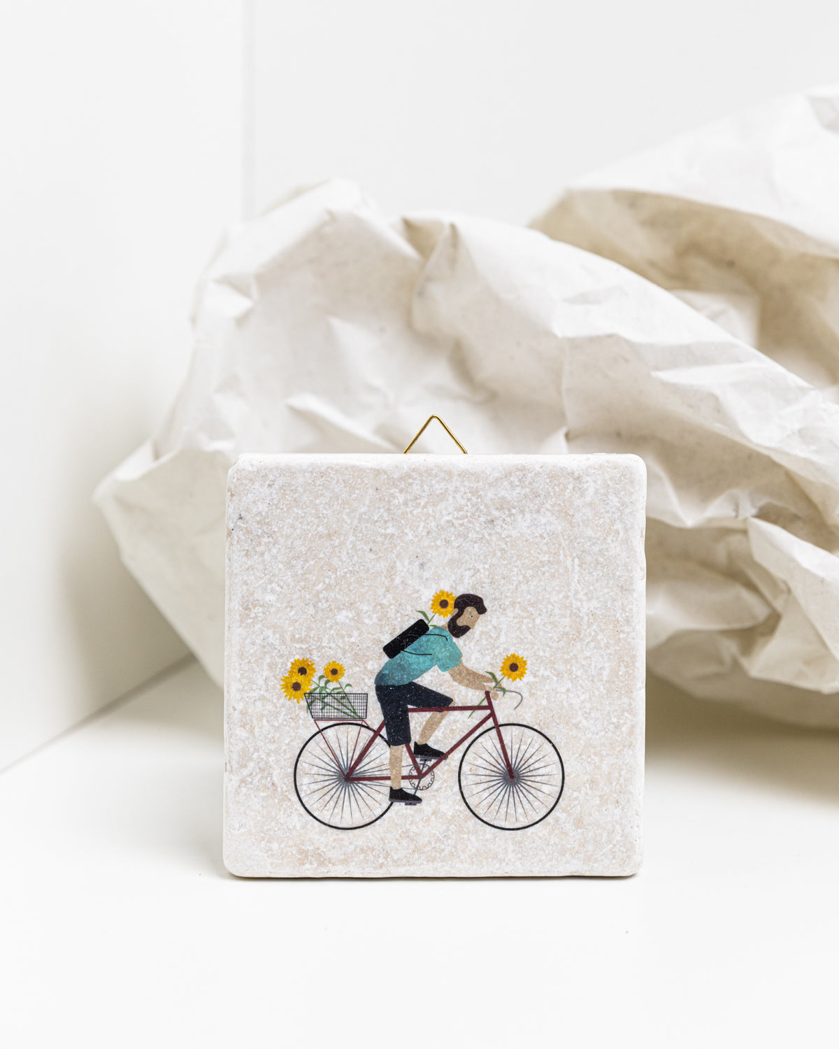 Deko Fliese - Fahrradfahrer