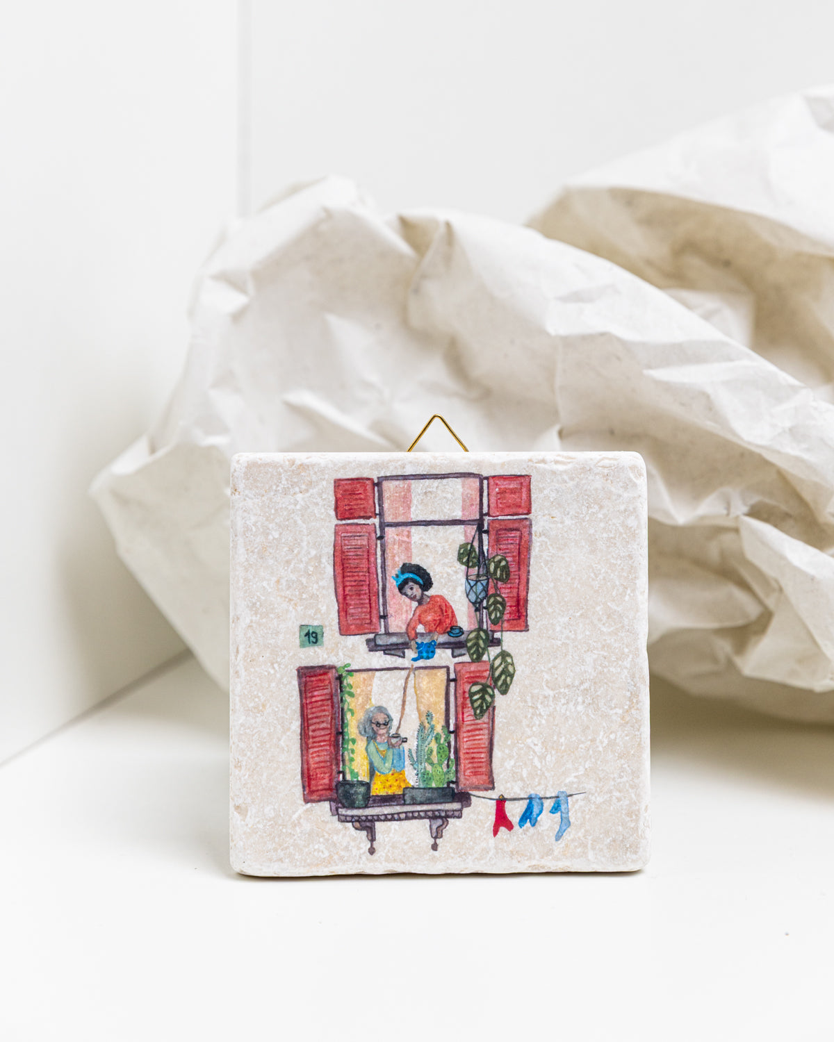 Deko Fliese - Fenster Kaffee