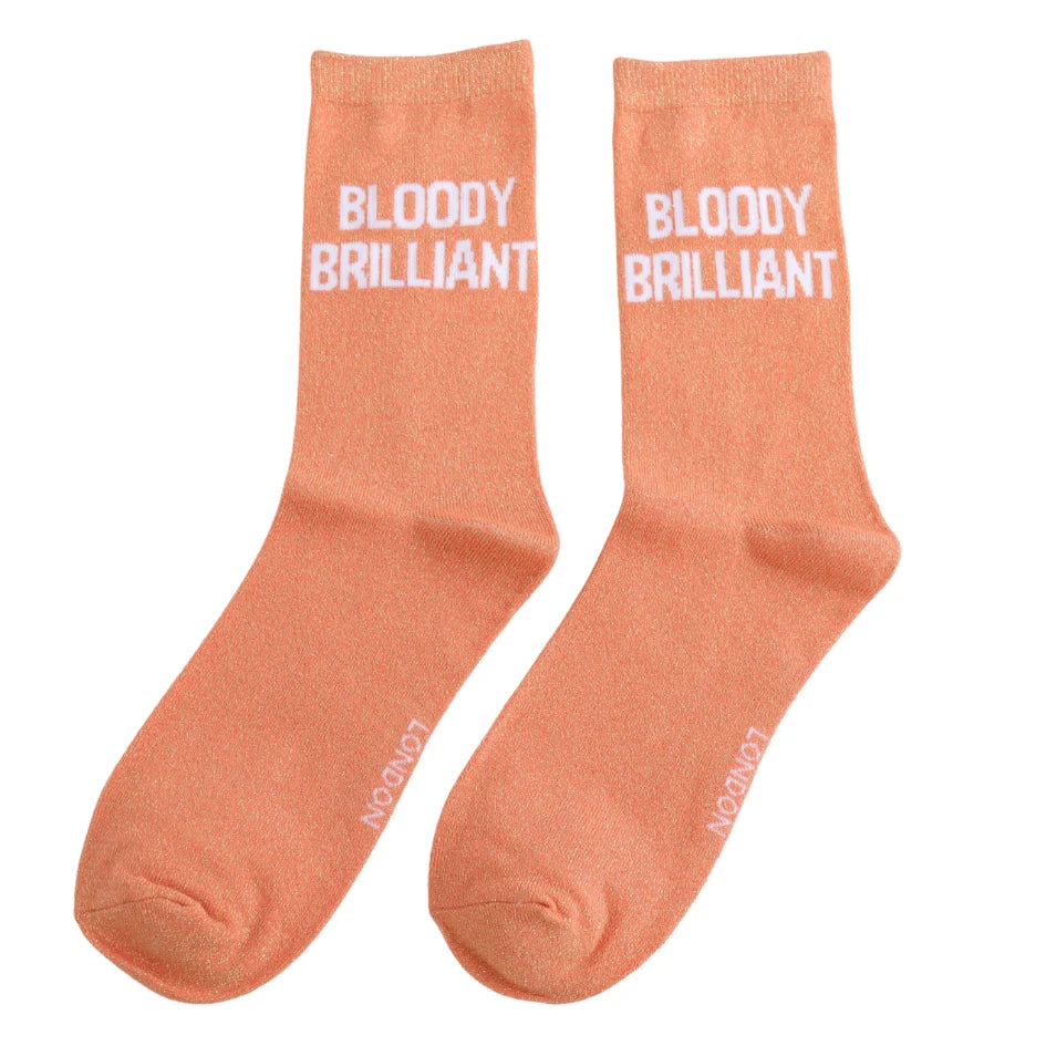 Glitter Statement Socken „BLOODY BRILLIANT"