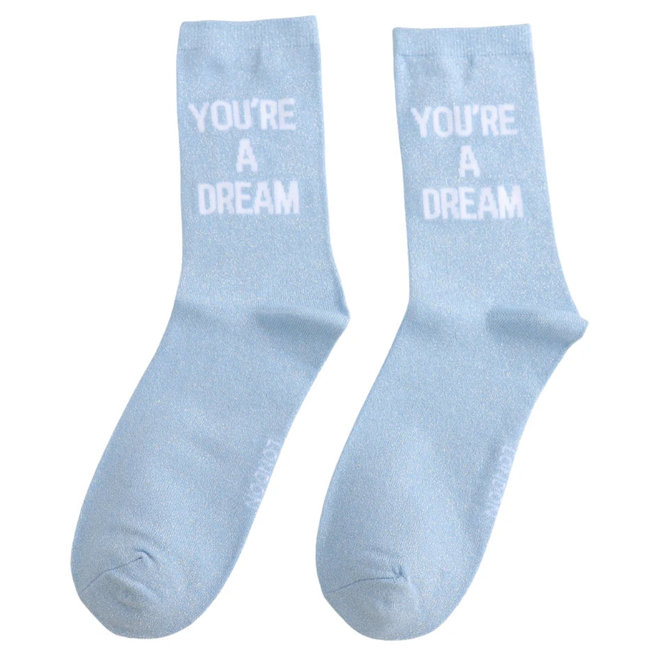 Glitter Statement Socken „You're a Dream“