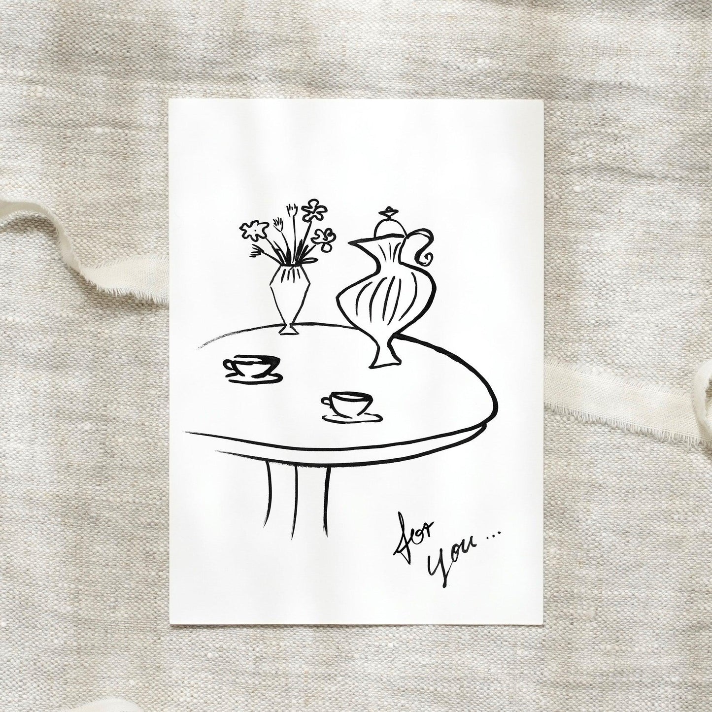 Postkarte - B/W Coffeetable