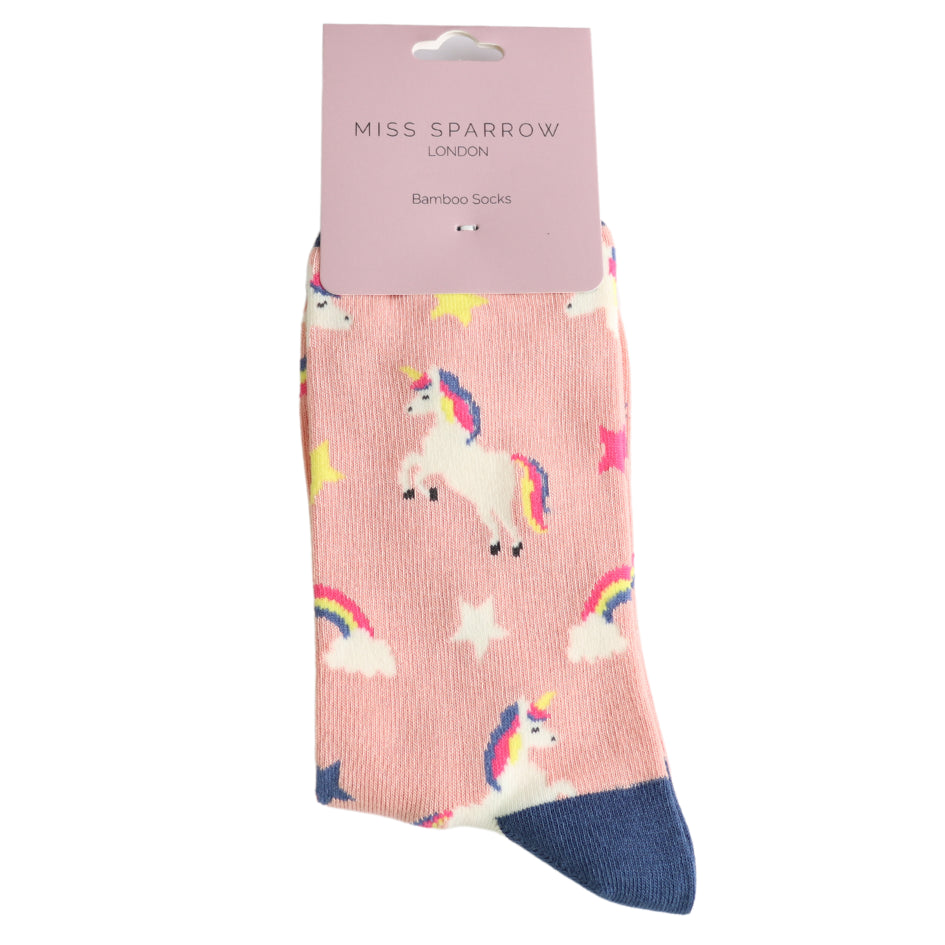 Miss Sparrow - Bambus Socken mit Motiv - Einhorn