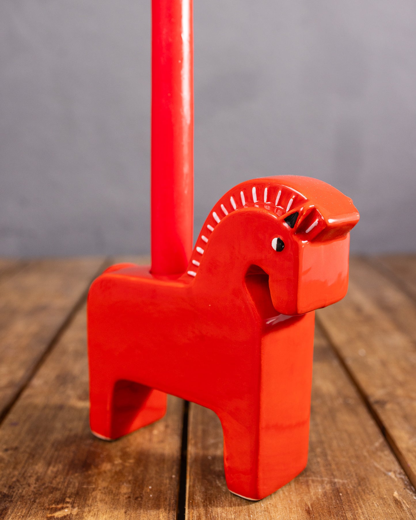 Keramik-Kerzenhalter Pferd (Rot) – Rico Design