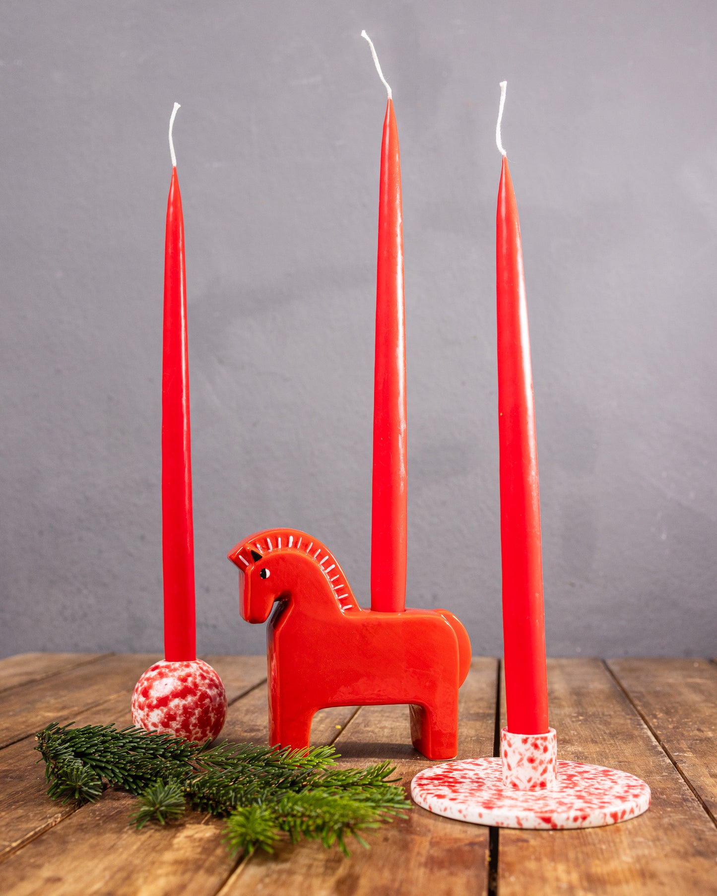 Keramik-Kerzenhalter Pferd (Rot) – Rico Design