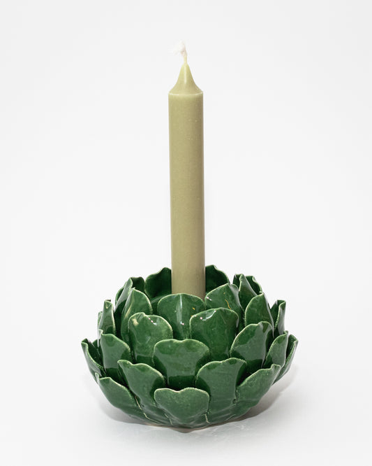 Kerzenhalter Artischocke, dunkelgrün