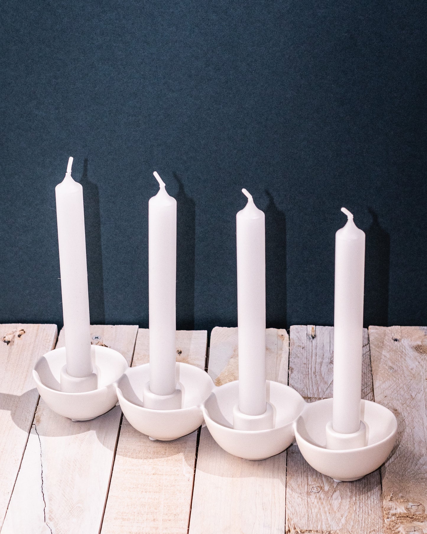 Kerzenhalter, weiß für 4 Kerzen