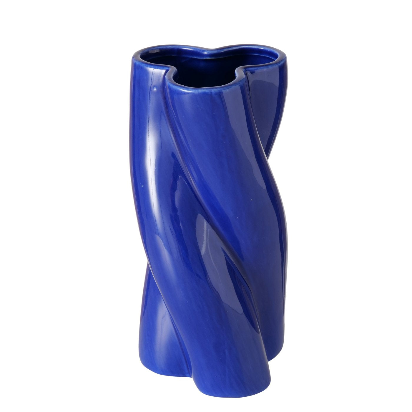 "Jupiter" - Elegante Dolomit-Vase in glänzendem Blau