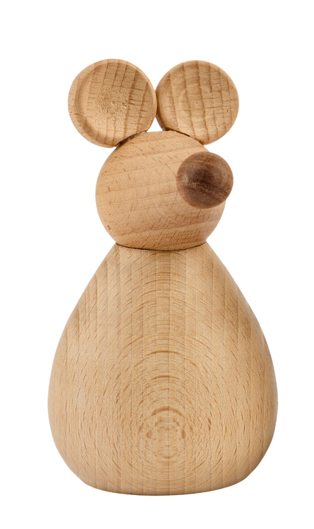 Holzfigur Maus - Hell oder Dunkel
