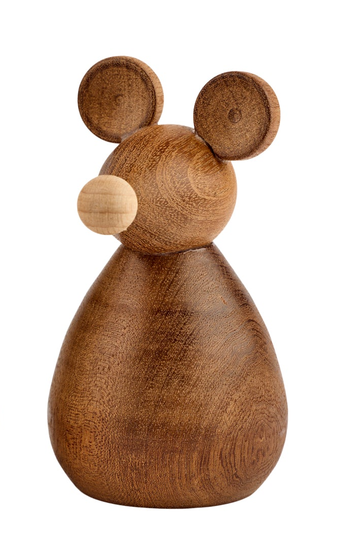 Holzfigur Maus - Hell oder Dunkel