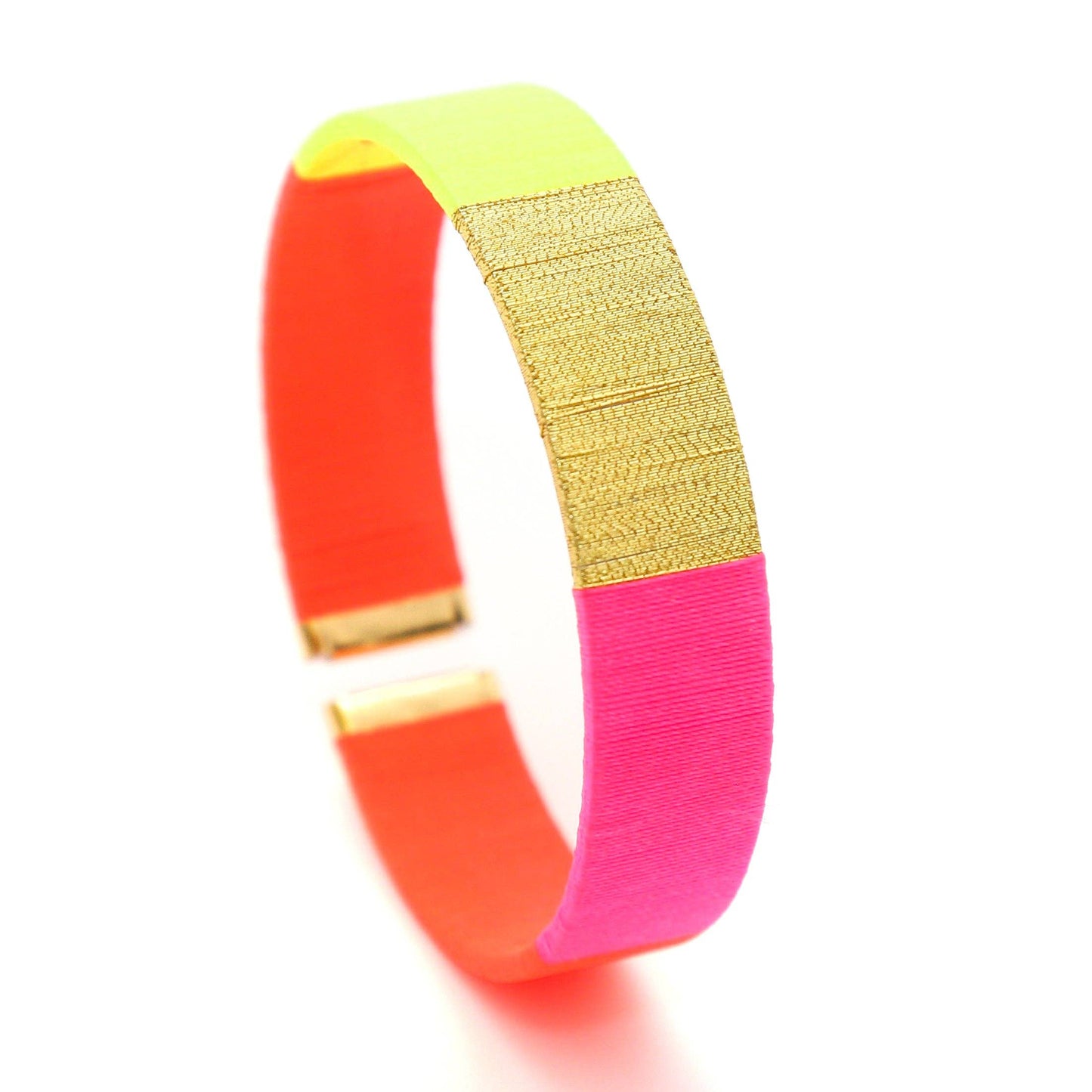Tao Armreif in fluoreszierendem Gelb, Pink und Orange