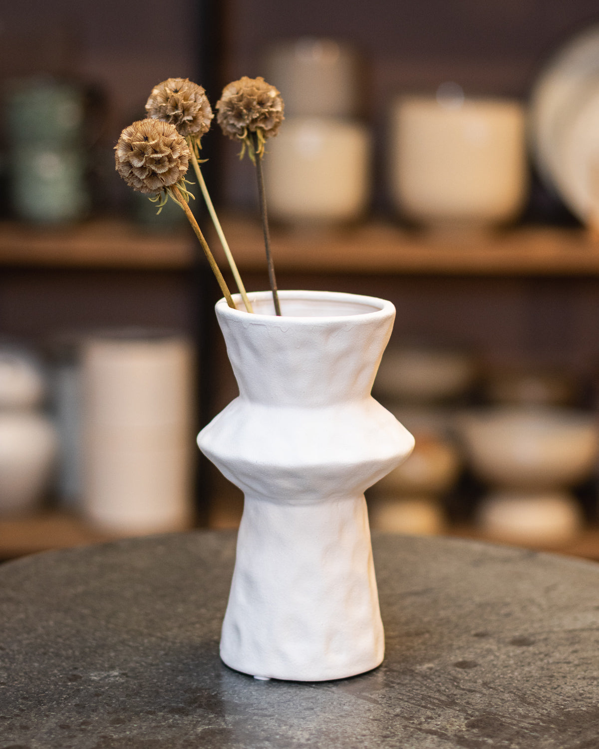 Vase, weiß - organisch