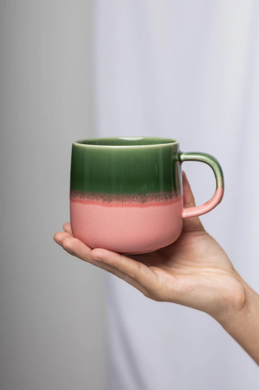 Tasse - Grün - Rosa