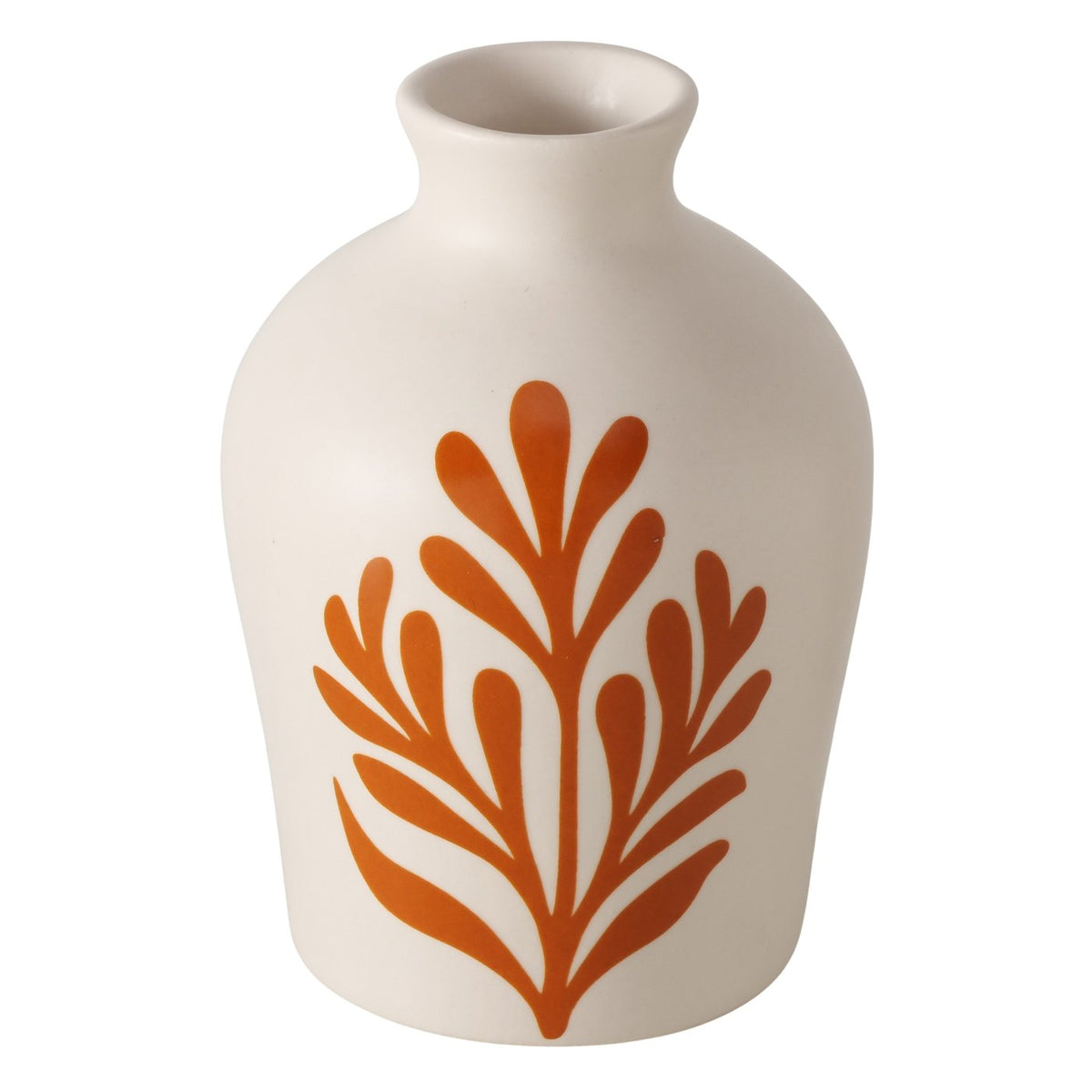 Vase mit Zweig-Motiv - Orange/Braun