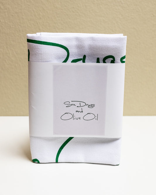 Geschirrtuch weiß - Sex Drugs and Olive Oil