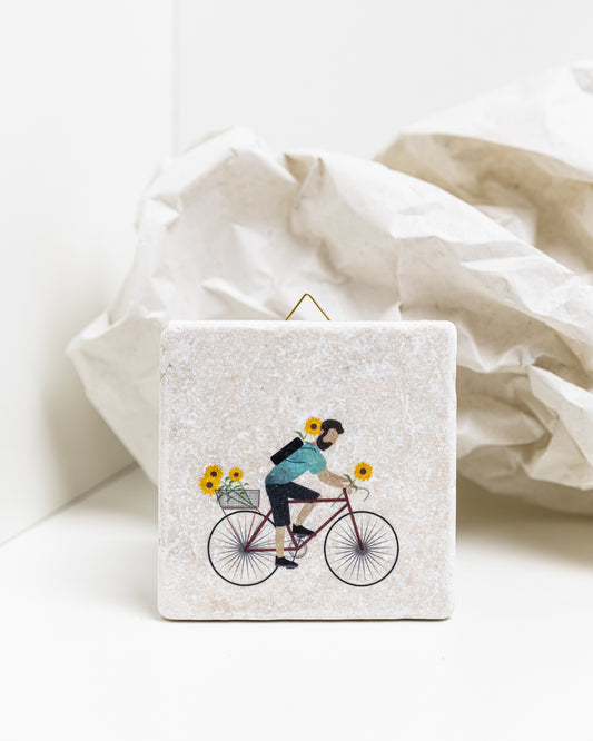 Deko Fliese - Fahrradfahrer