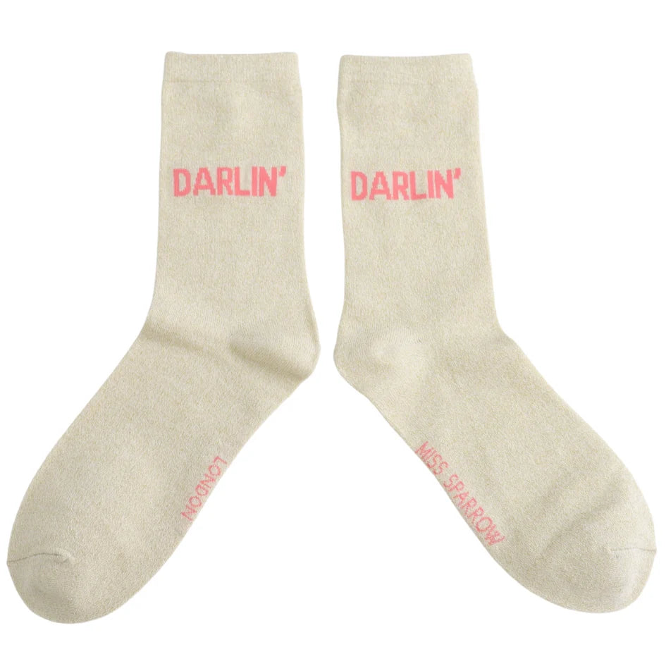 Glitter Statement Socken „Darlin'"