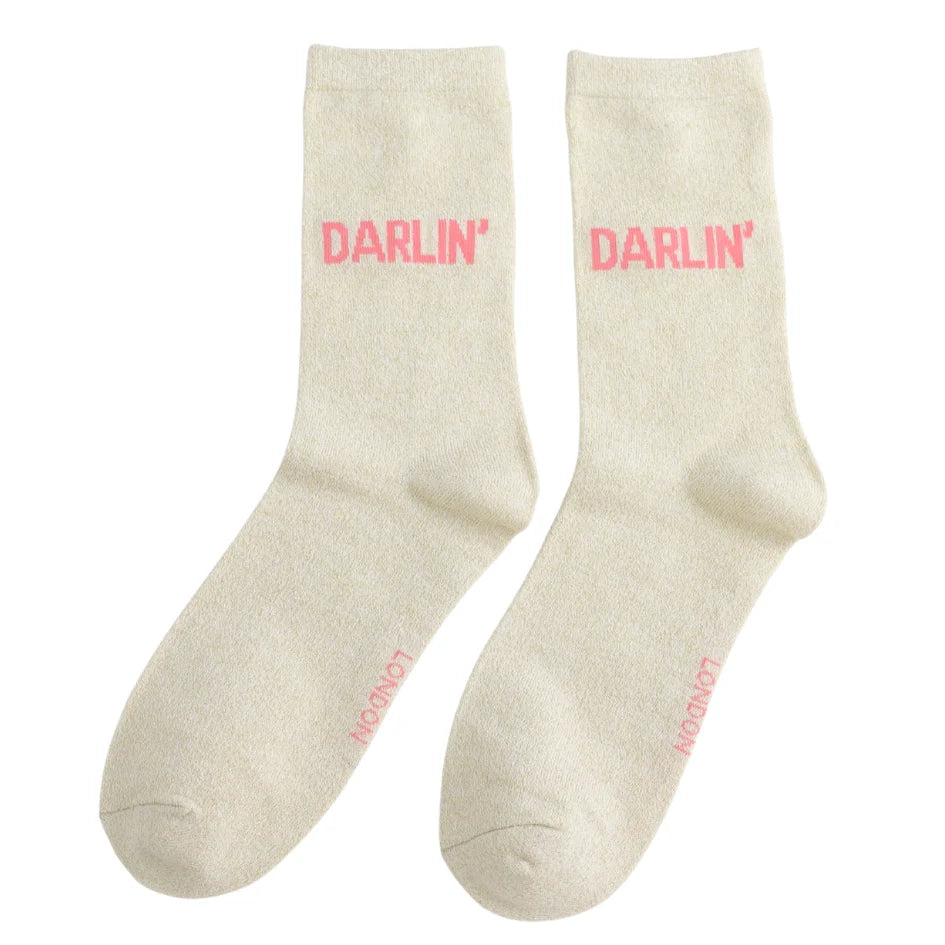 Glitter Statement Socken „Darlin'"