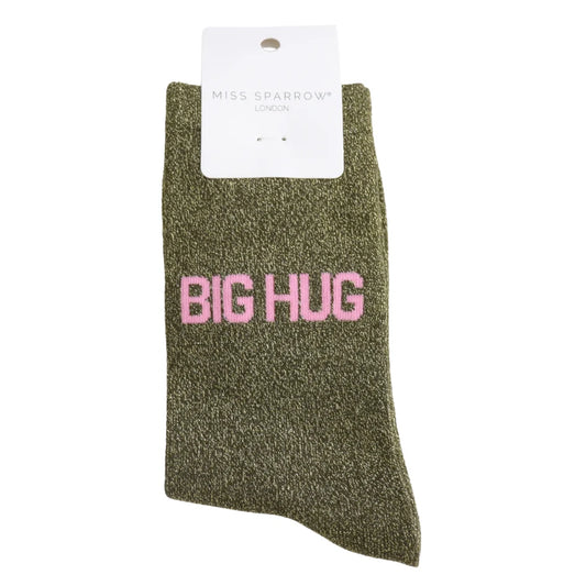Glitter Statement Socken „BIG HUG"