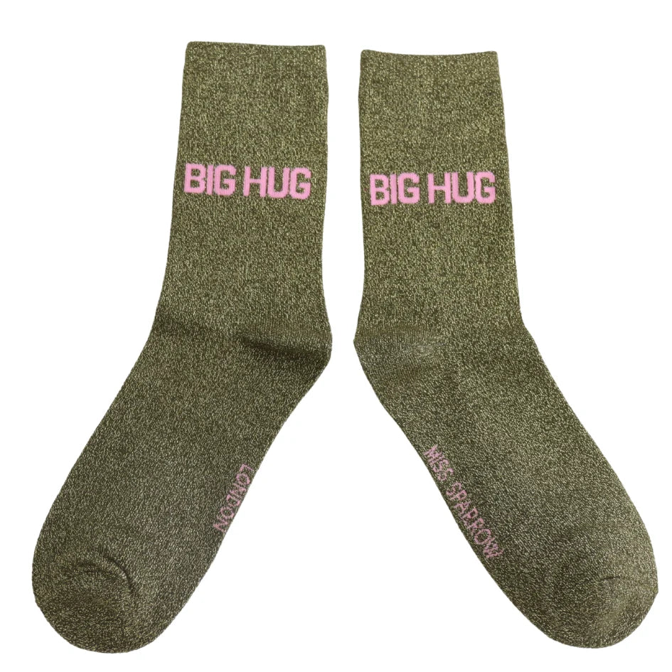 Glitter Statement Socken „BIG HUG"