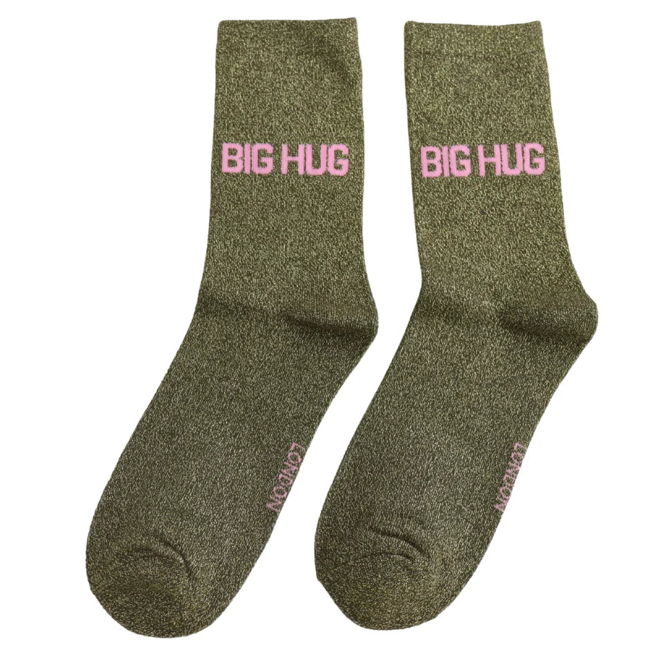 Glitter Statement Socken „BIG HUG"