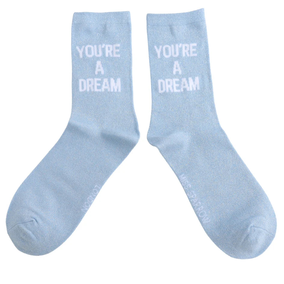 Glitter Statement Socken „You're a Dream“