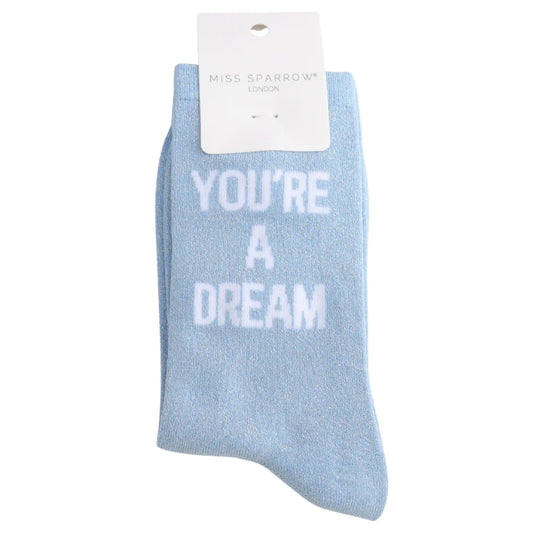 Glitter Statement Socken „You're a Dream“