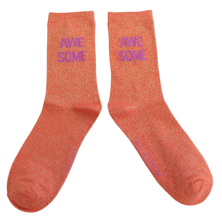Glitter Statement Socken „Awesome"