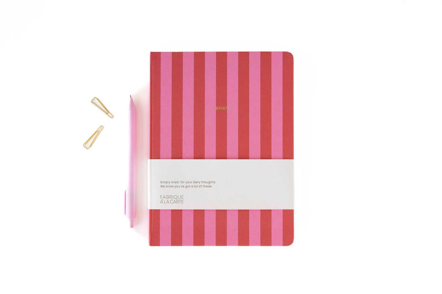 Notizbuch Pink mit Streifen