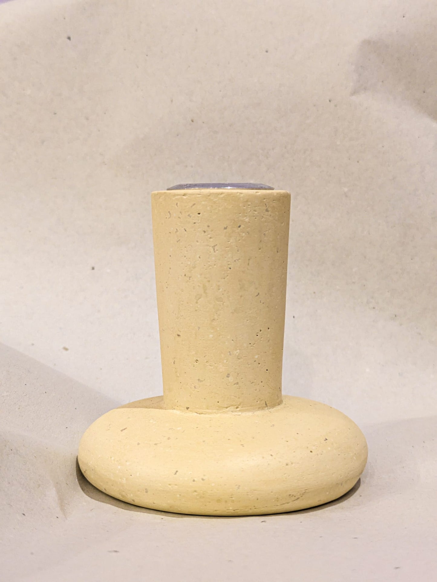 Gelber Kerzenhalter aus Stein - Stonerazzo