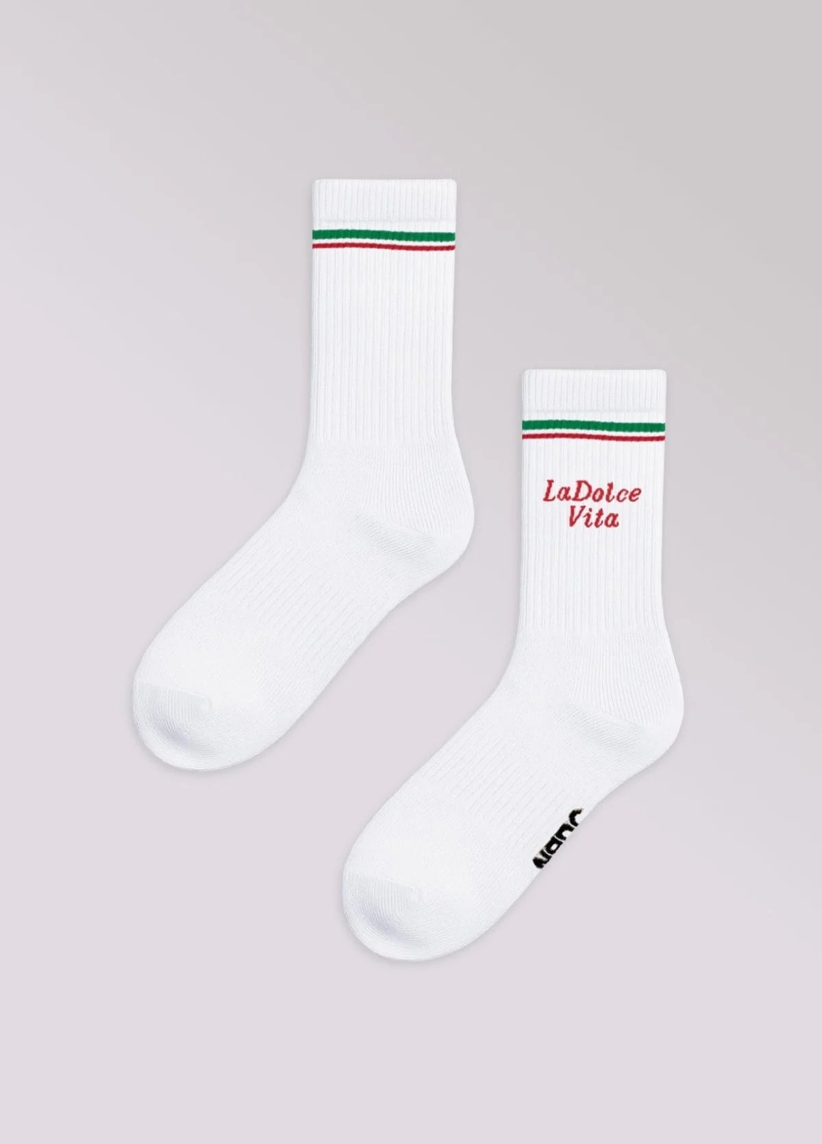 NBDC Socken - Dolce Vita rot auf weiß mit ital. Streifen