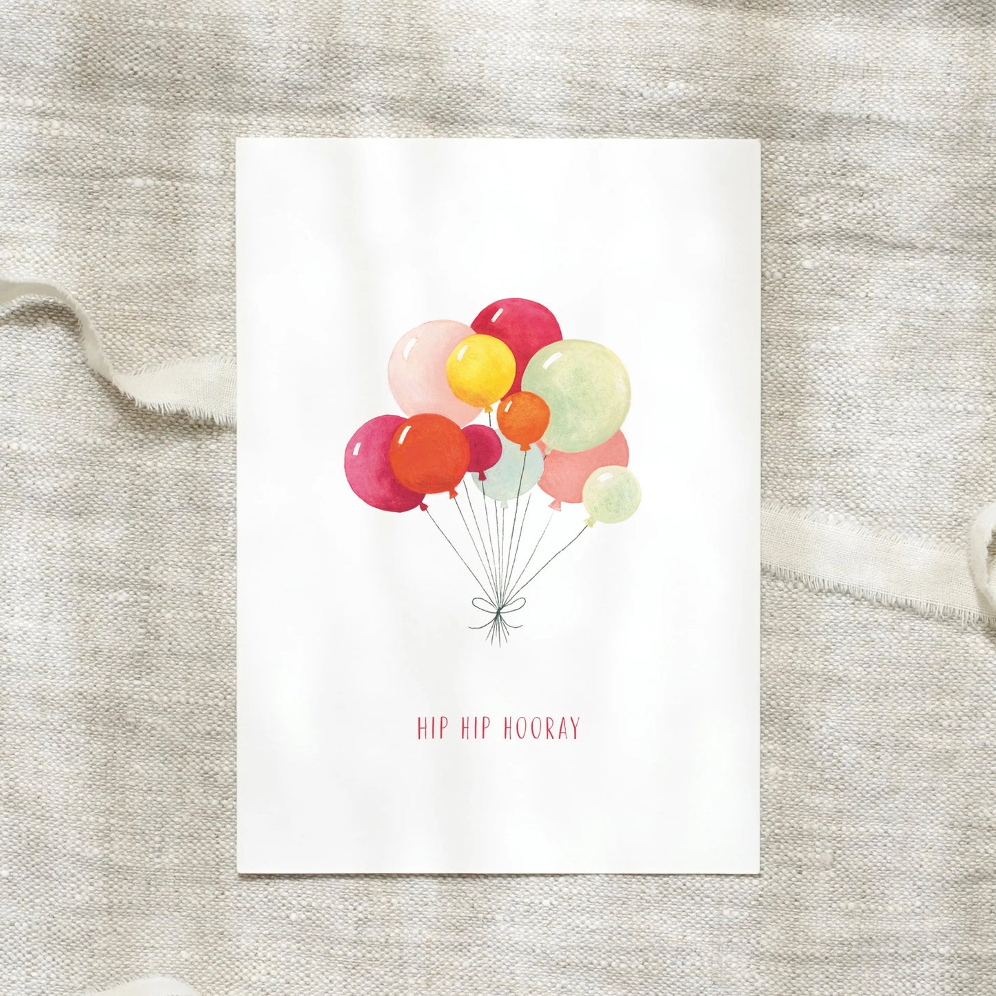Postkarte - Hip Hip Hooray | Balloons