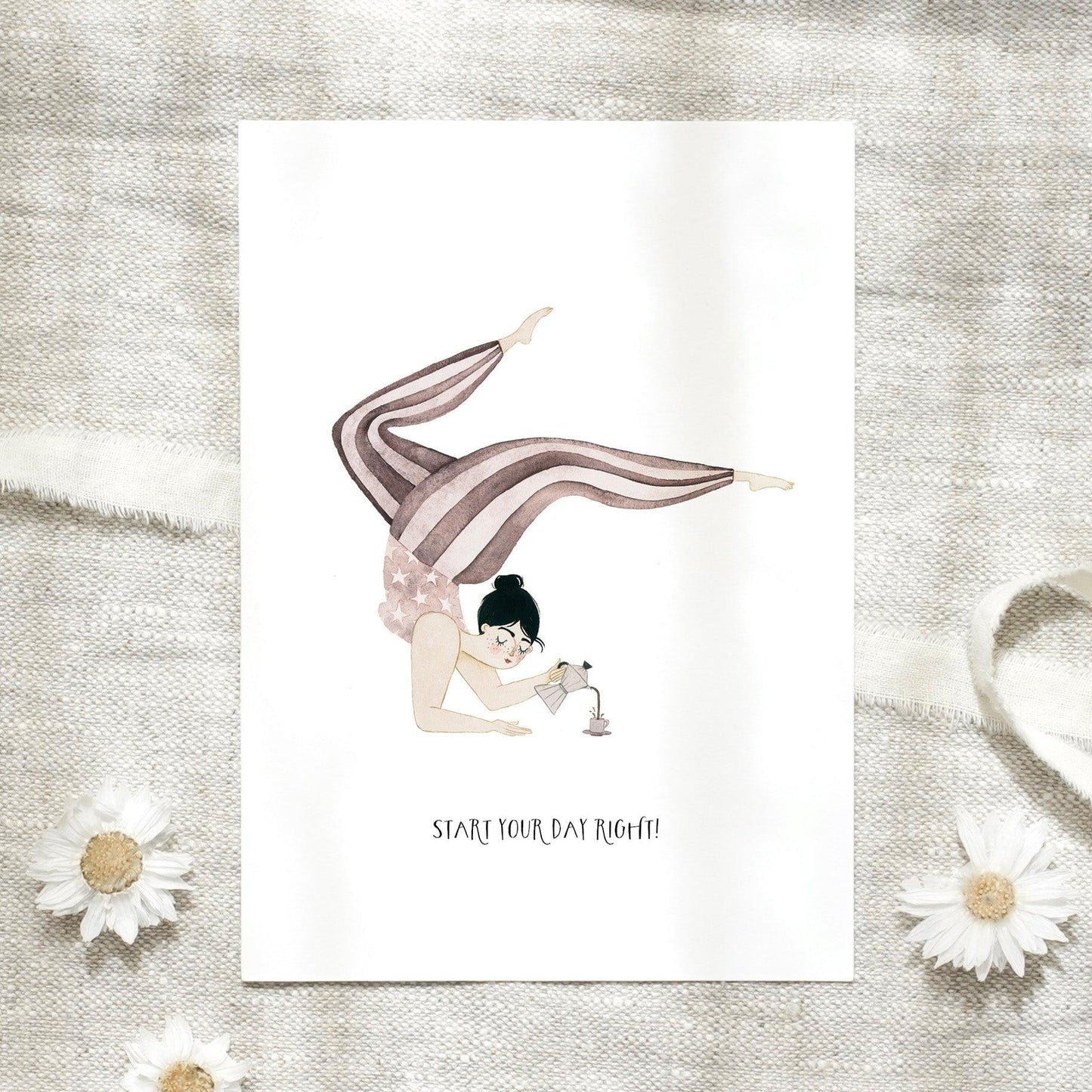 Postkarte - Start your day right | Yoga