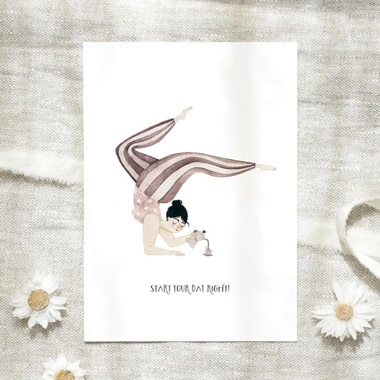 Postkarte - Start your day right | Yoga
