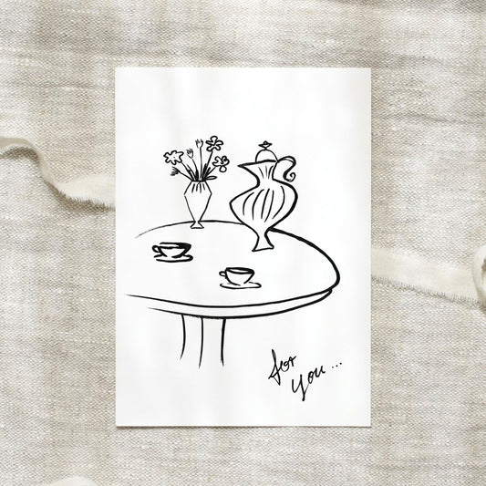 Postkarte - B/W Coffeetable