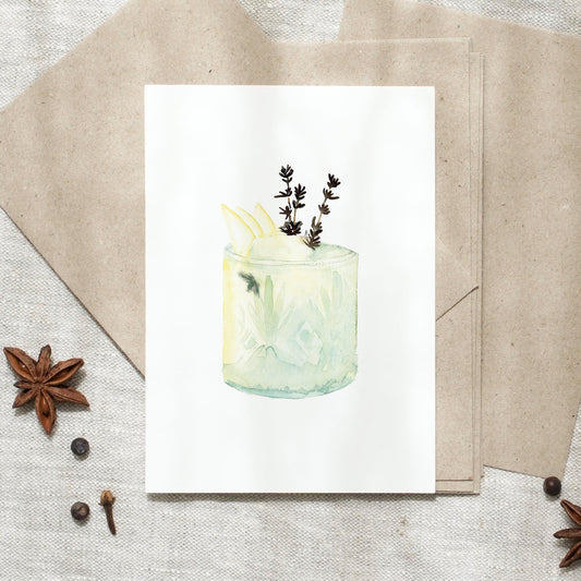 Postkarte - Gin Cocktail
