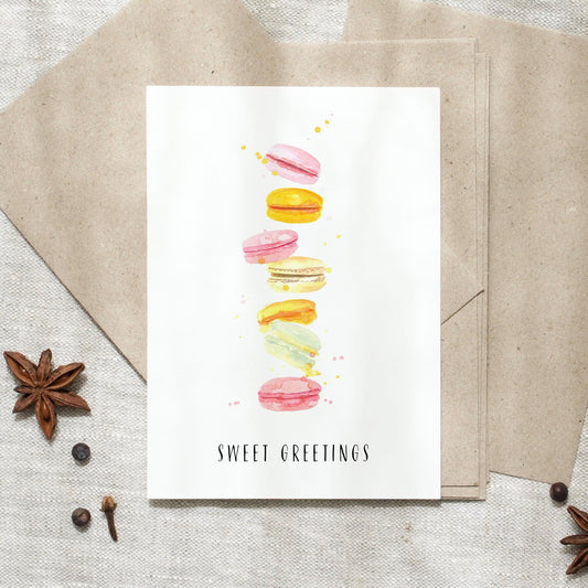 Postkarte - Macarons