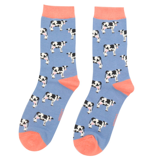 Miss Sparrow - Bambus Socken mit Motiv - Kühe/Cows