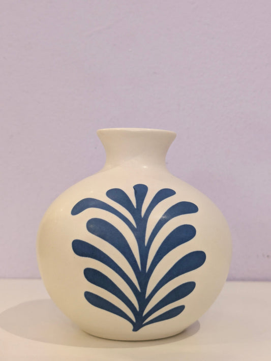 Vase mit Zweig-Motiv - blau
