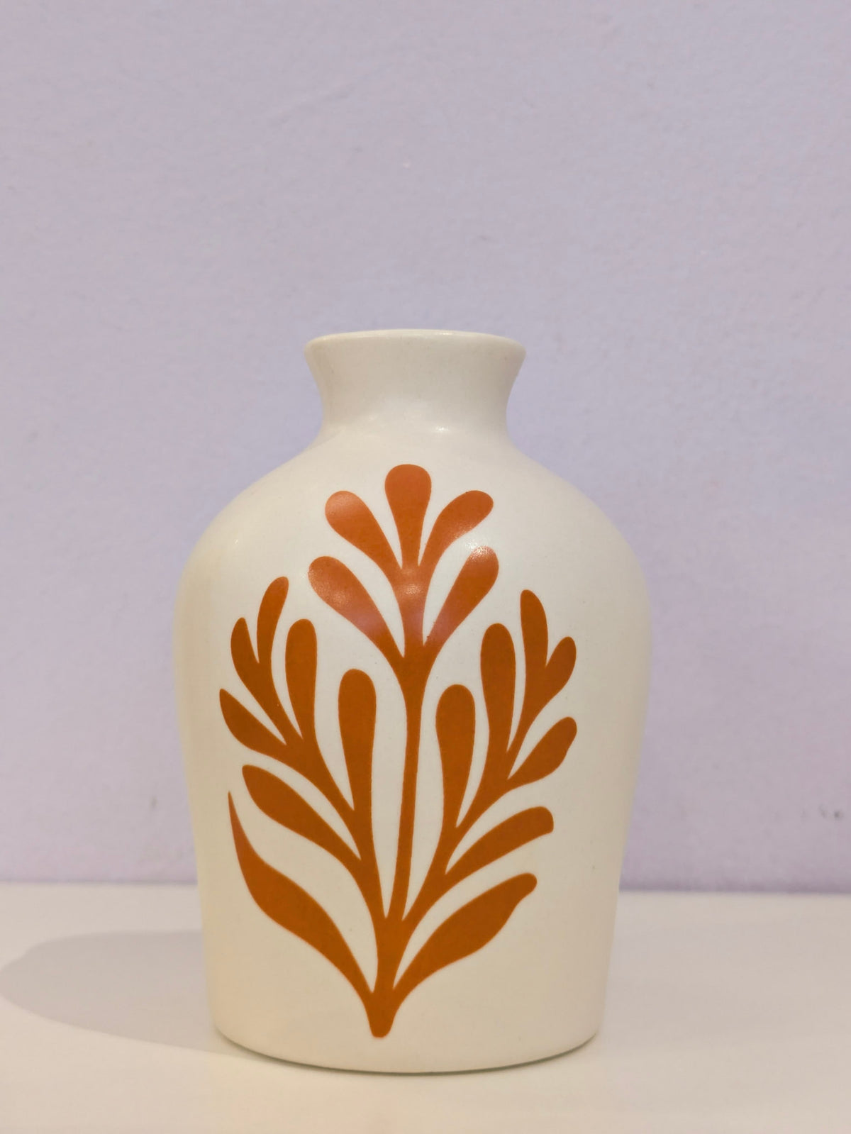 Vase mit Zweig-Motiv - Orange/Braun